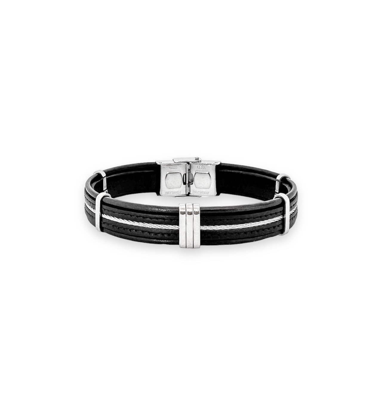 elden paris-trevor-bracelet homme-acier-cuir-bijoux totem