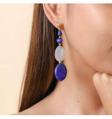 nature bijoux-cobalt-boucles d'oreilles-longues-bijoux totem.