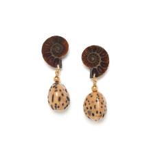 nature bijoux-wabi-boucles d'oreilles-top ammonite-bijoux totem.