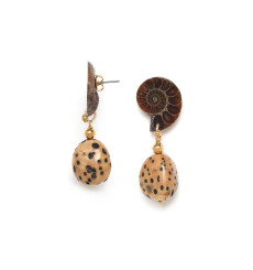 nature bijoux-wabi-boucles d'oreilles-top ammonite-bijoux totem.