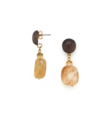 nature bijoux-wabi-boucles d'oreilles-citrine-bijoux totem.