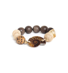 nature bijoux-wabi -bracelet-extensible-ammonite-bijoux totem.