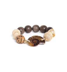 nature bijoux-wabi -bracelet-extensible-ammonite-bijoux totem.