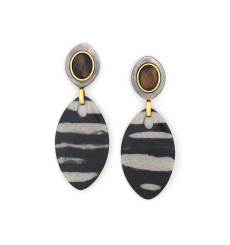 nature bijoux-zebra-boucles d'oreilles-longues-bijoux totem.