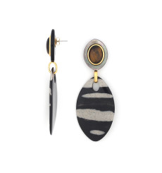 nature bijoux-zebra-boucles d'oreilles-longues-bijoux totem.