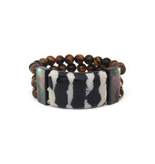 nature bijoux-zebra-bracelet-semi extensible-bijoux totem.