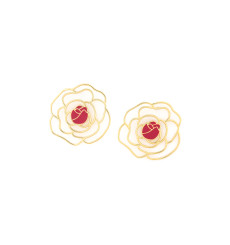 franck herval-camelia-boucles d'oreilles-grandes fleurs-bijoux totem.