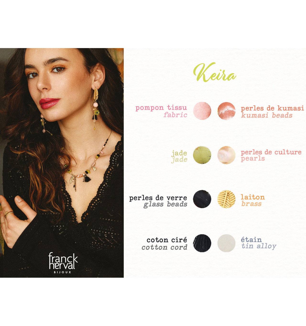 Boucles d’oreilles Créoles Keira, Marque Franck Herval | Bijoux Totem.