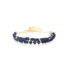 nature bijoux-cobalt-bracelet-2 rangs-nacre-lapis-bijoux totem.