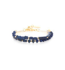 nature bijoux-cobalt-bracelet-2 rangs-nacre-lapis-bijoux totem.