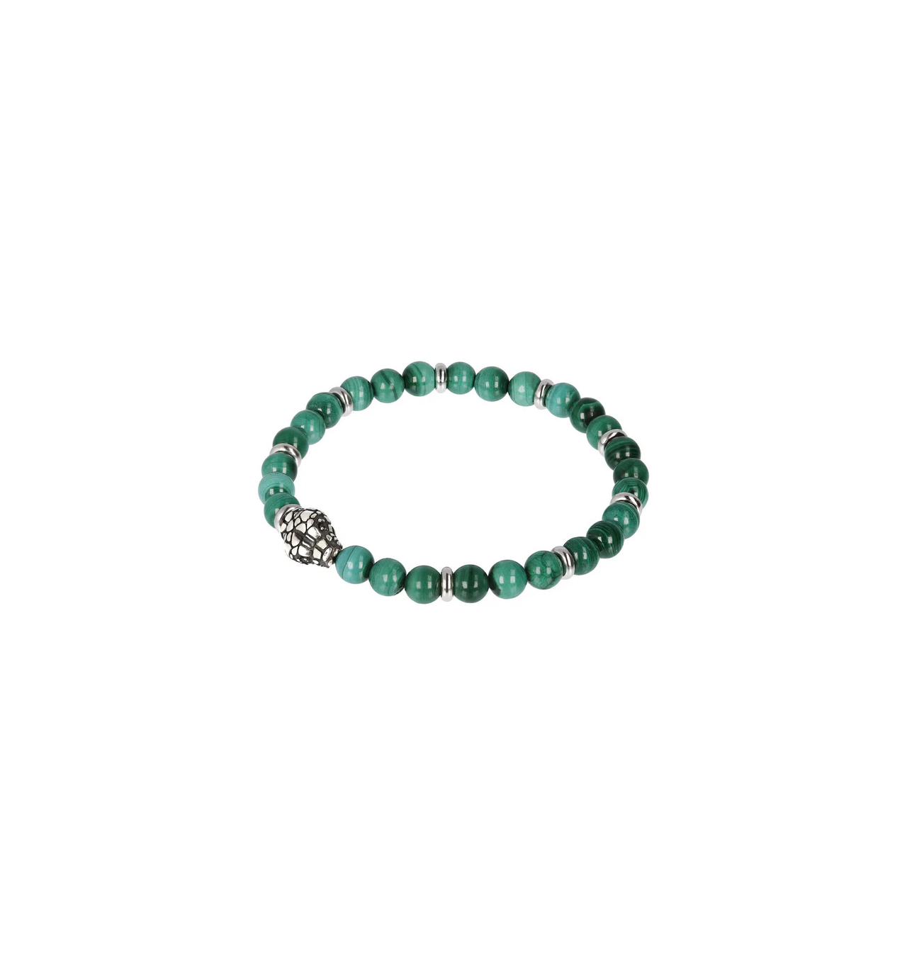 albert m-bijoux-bracelet-élastique-argent-malachite-bijoux totem