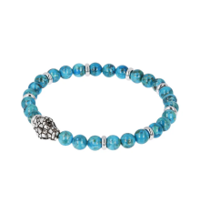 albert m-bijoux-bracelet-élastique-argent-turquoise-bijoux totem.