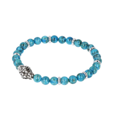 albert m-bijoux-bracelet-élastique-argent-turquoise-bijoux totem.