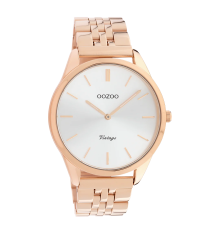 oozoo-montre-femme-acier-ronde-doré rose-bijoux totem