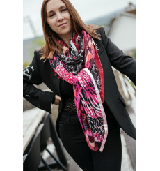 shanna-ambre-foulard-rose-noir-cerise-bijoux totem