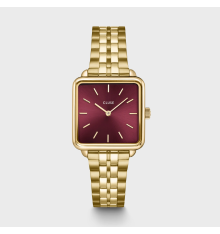 cluse-tetragone-dark cherry-montre-femme-acier-doré-bijoux totem