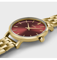 cluse-boho chic-dark cherry-montre-femme-acier-doré-bijoux totem