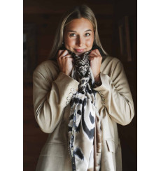 shanna-brenda-foulard-noir-beige-taupe-écru-bijoux totem