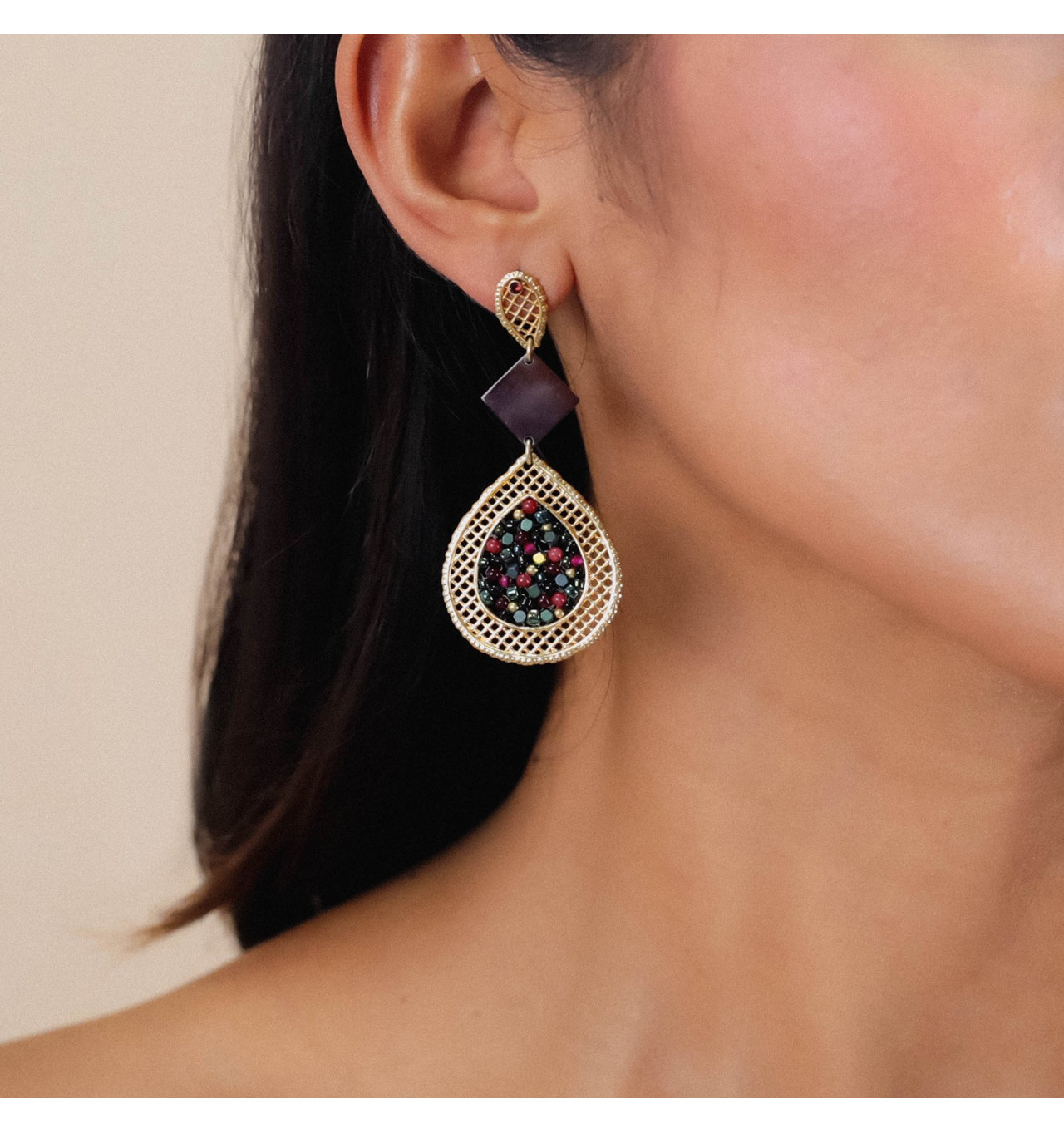 franck herval-romy-boucles d'oreilles-3 éléments-bijoux totem.