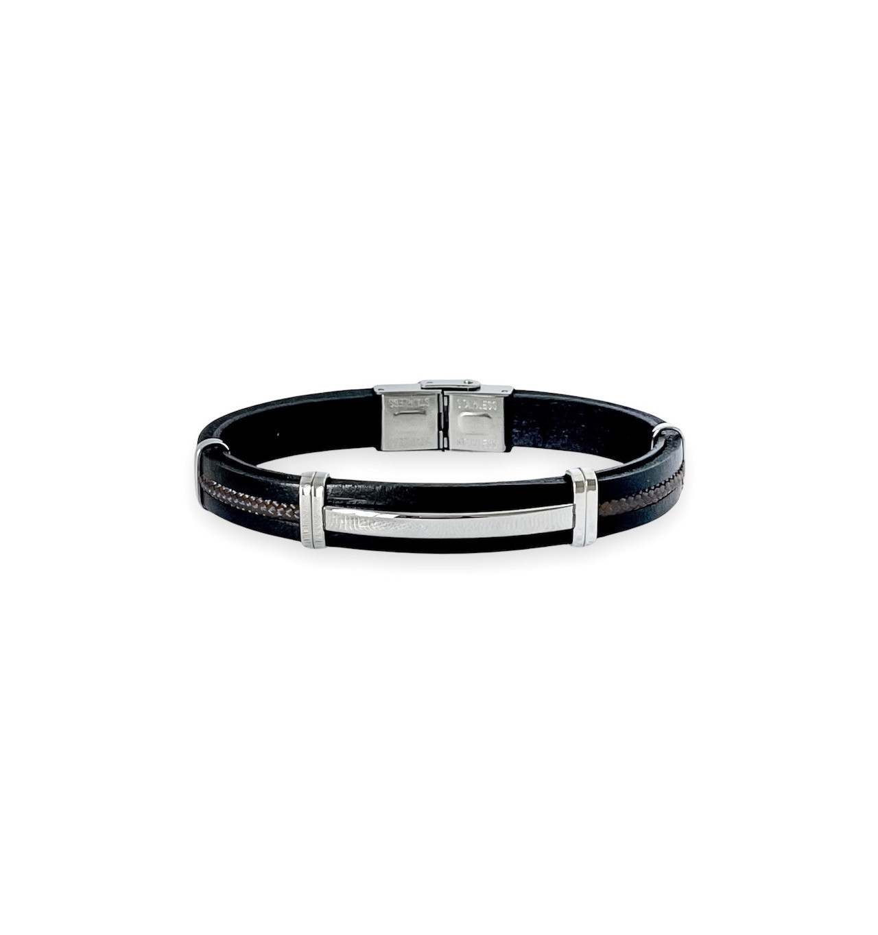 elden-paris-jeff2-bracelet homme-acier-cuir-noir-bijoux totem