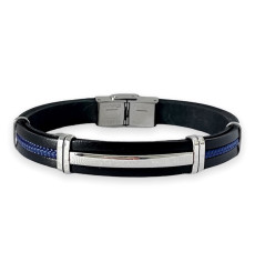 elden-paris-jeff2-bracelet homme-acier-cuir-noir-bijoux totem