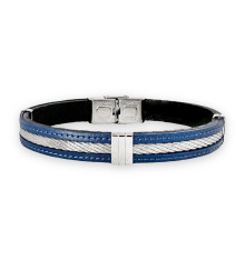 elden-paris-will-bracelet homme-acier-cuir-bleu-bijoux totem