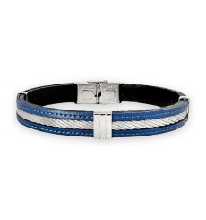 elden-paris-will-bracelet homme-acier-cuir-bleu-bijoux totem