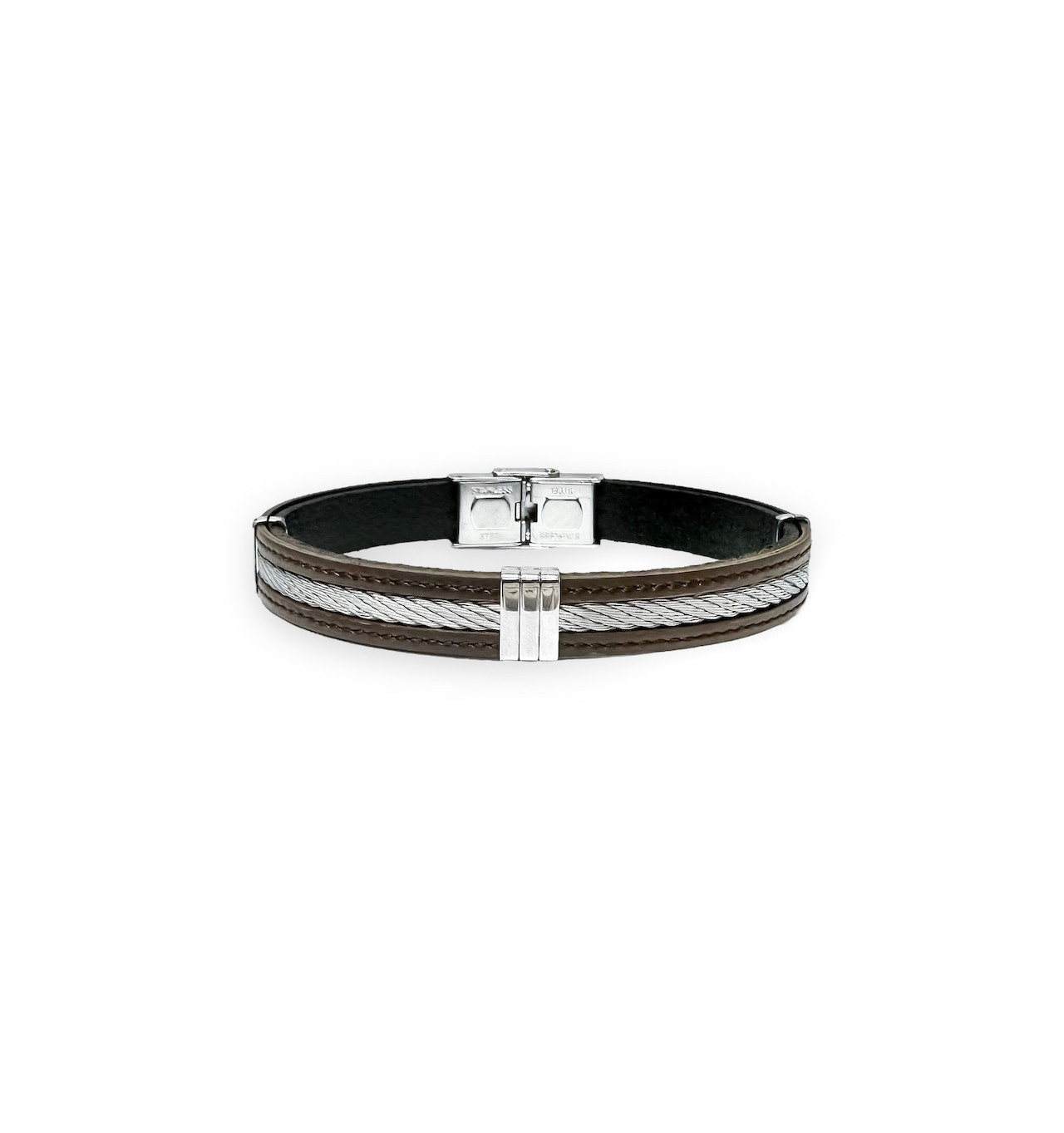 elden-paris-will-bracelet homme-acier-cuir-marron-bijoux totem