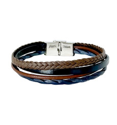 elden-paris-edgar-bracelet homme-acier-cuir-multirangs-bijoux totem