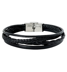 elden-paris-edgar-bracelet homme-acier-cuir-multirangs-bijoux totem