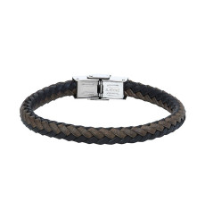 elden-paris-achille-bracelet homme-acier-cuir-bicolore-bijoux-totem