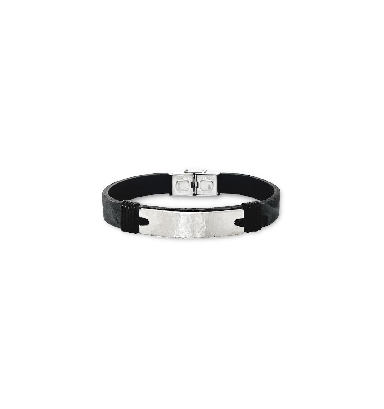 elden-paris-zakk-bracelet homme-acier-cuir-noir-bijoux-totem