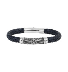 elden-paris-bracelet homme-acier-cuir-bleu-bijoux-totem