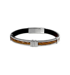 elden-paris-louis-bracelet homme-acier-cuir-marron-bijoux-totem