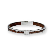 elden-paris-louis-bracelet homme-acier-cuir-marron-bijoux-totem