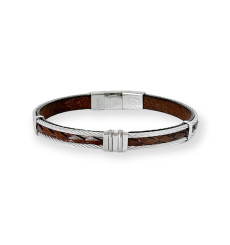 elden-paris-louis-bracelet homme-acier-cuir-marron-bijoux-totem