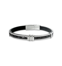 elden-paris-louis-bracelet homme-acier-cuir-noir-bijoux-totem