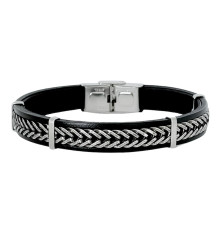 elden-paris-alice-bracelet homme-acier-cuir-noir-bijoux-totem