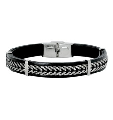 elden-paris-alice-bracelet homme-acier-cuir-noir-bijoux-totem