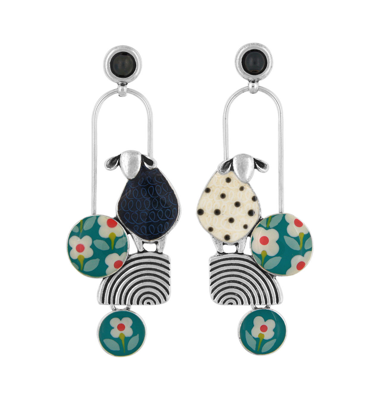 taratata-bijoux-tweed-boucles d'oreilles-fantaisies-dépareillées-bijoux-totem