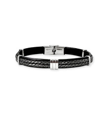 elden-paris-colson-bracelet homme-acier-cuir-noir-bijoux-totem