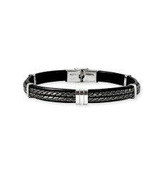 elden-paris-colson-bracelet homme-acier-cuir-noir-bijoux-totem