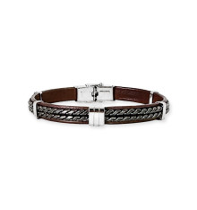 elden-paris-colson-bracelet homme-acier-cuir-marron-bijoux-totem