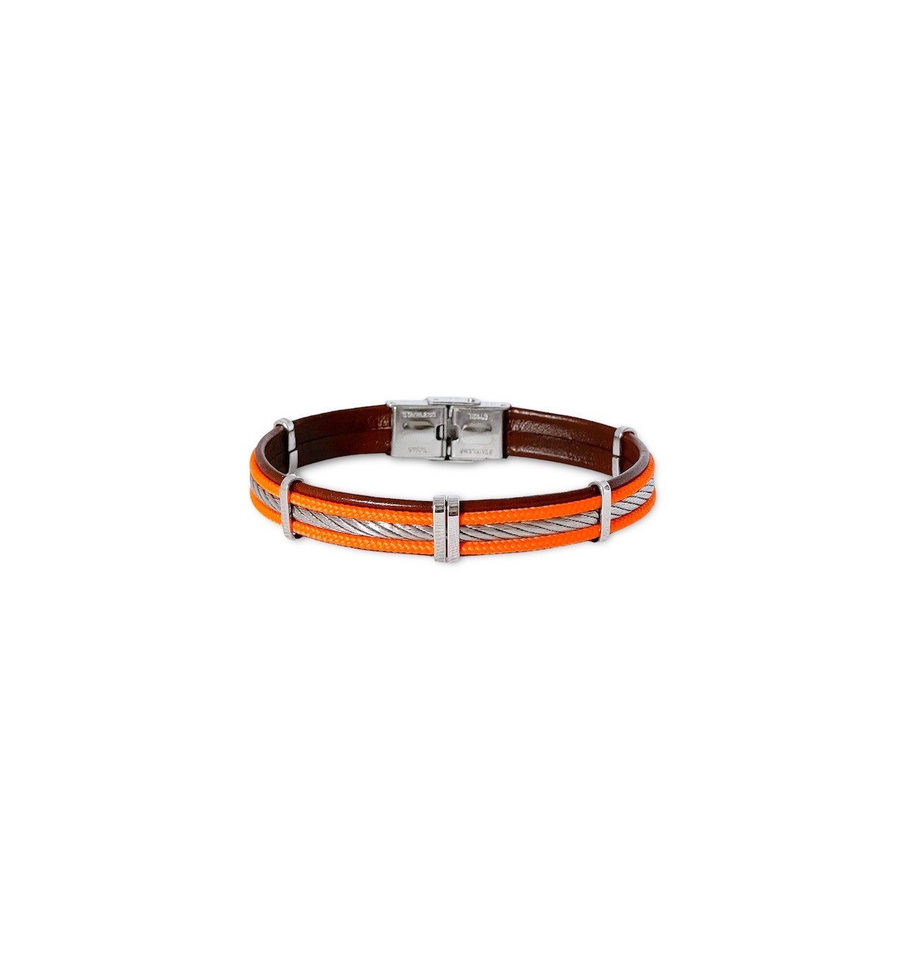 elden-paris-martin-bracelet homme-acier-cuir-marron-bijoux-totem