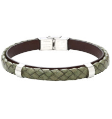 elden-paris-everyday-dark-bracelet homme-acier-cuir-vert-bijoux-totem