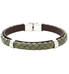 elden-paris-everyday-dark-bracelet homme-acier-cuir-vert-bijoux-totem