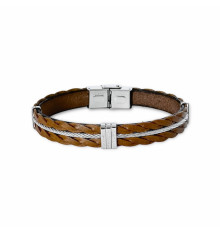 elden-paris-adrien-bracelet homme-acier-cuir-marron-bijoux-totem