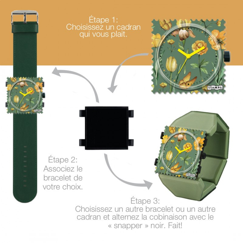 stamps-bracelet-montre-classic-leather-green-bijoux-totem