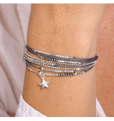 doriane-bijoux-atlanta-etoile--bracelet-argent-double tours-gris-bijoux-totem.