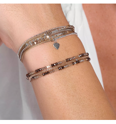 doriane-bijoux-cœur love-marron-bracelet-argent-2 tours-bijoux-totem.